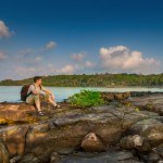 backpackers on the Bay